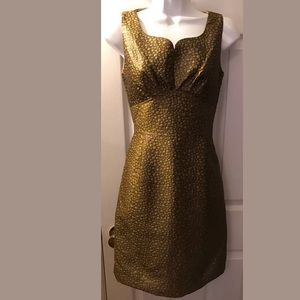 J.CREW Metallic Jacquard Dress Cocktail Bronze Brown Shift Sheath Collection